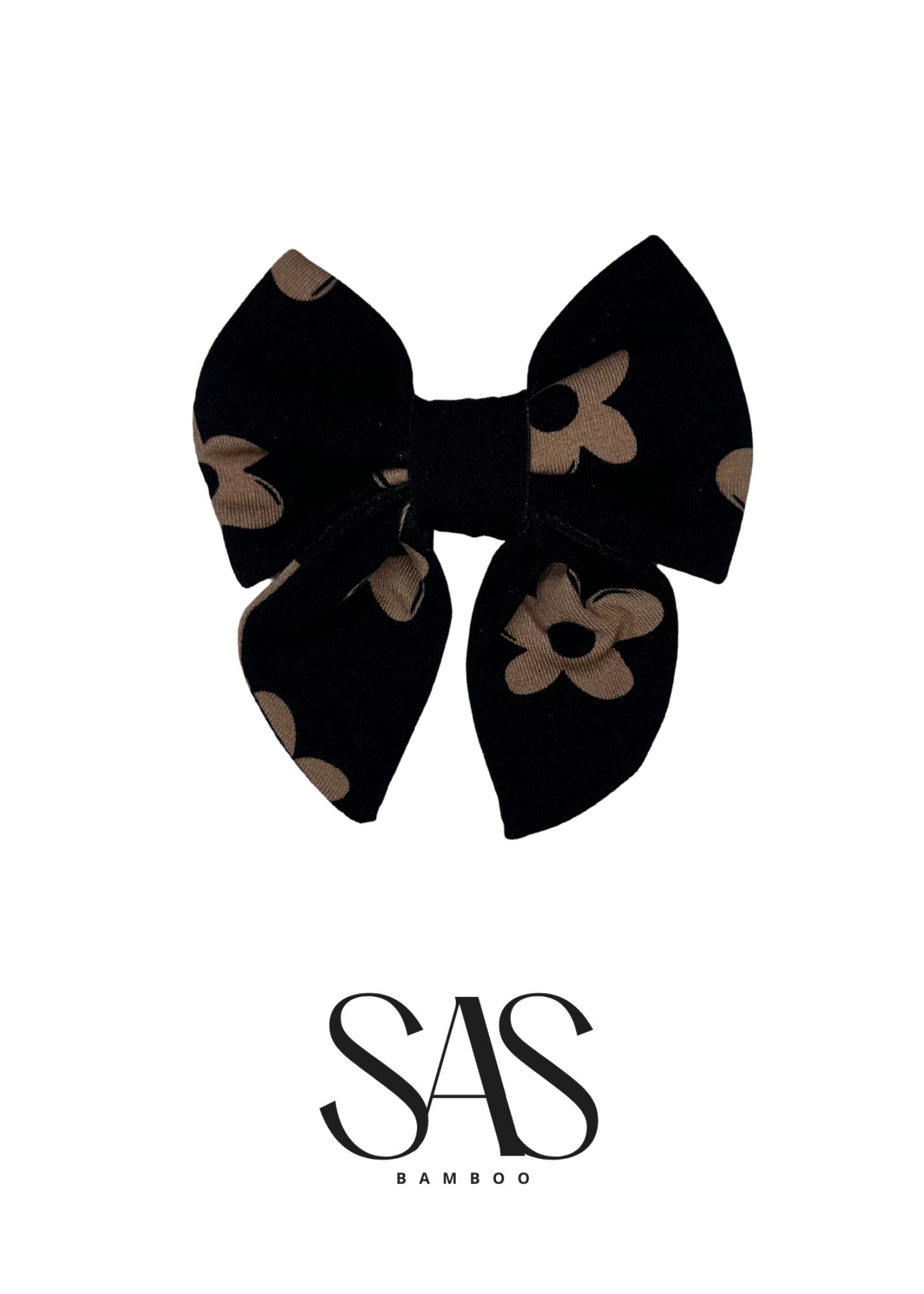 Checkered Floral Clip Bow (includes optional nylon headband)