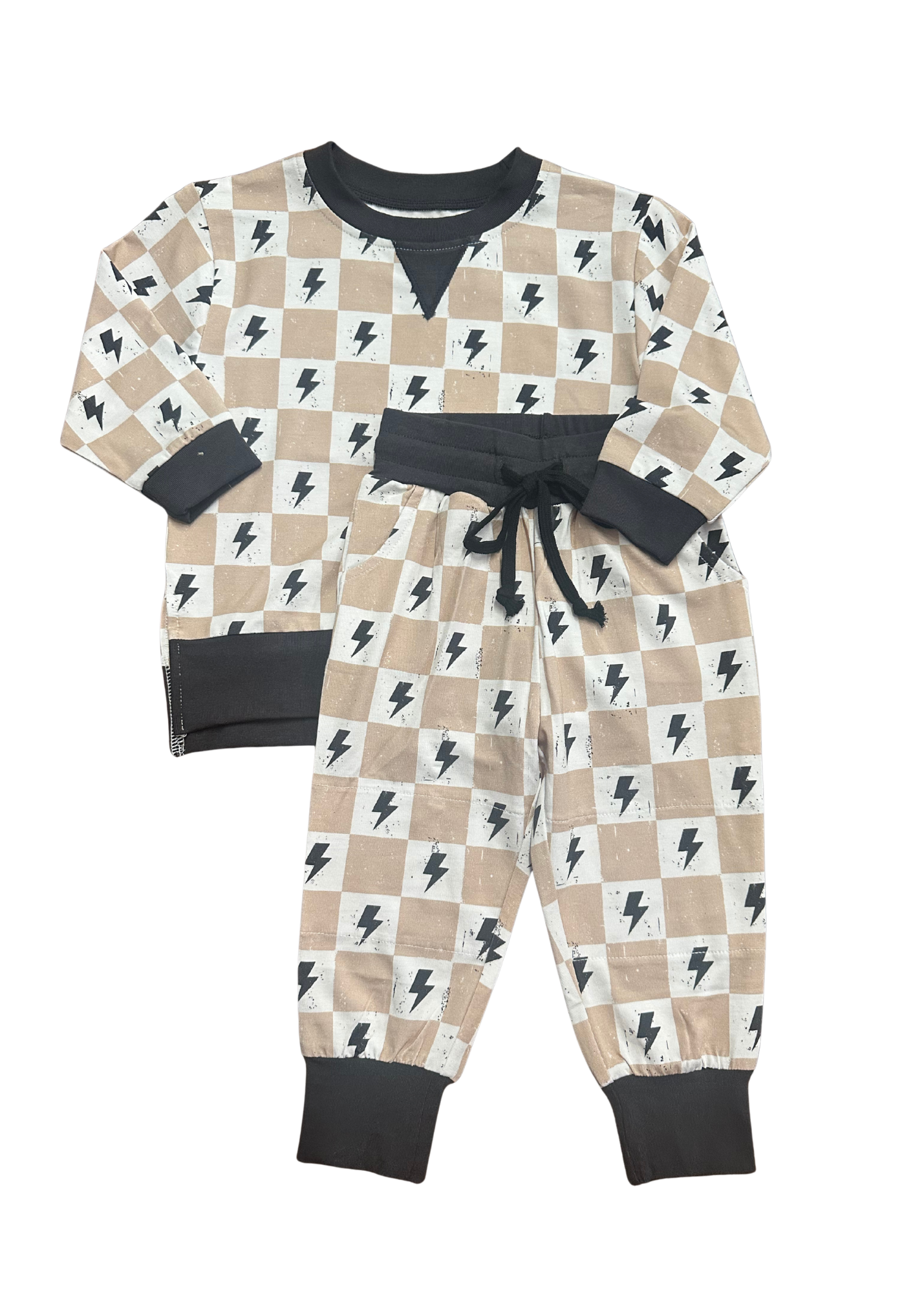 “Checkered Lightening” Jogger Set