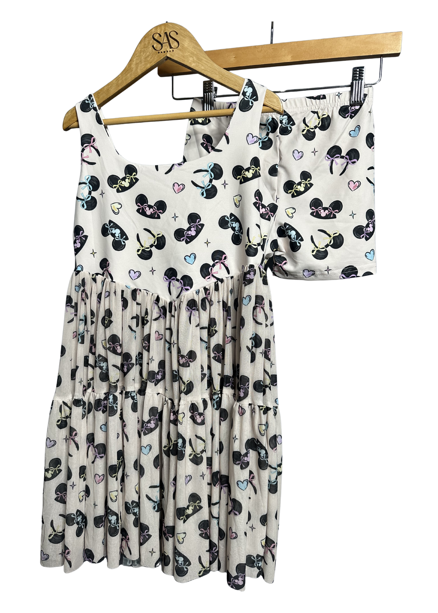 Mesh Dress With Shorts Mouse Ears