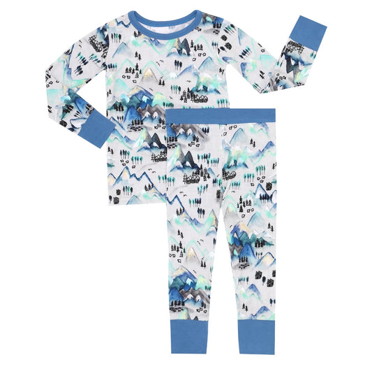 "Snow Cozy Mountain" Two Piece Pajama