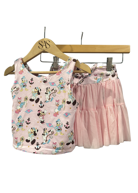 Top & Mesh Skort - Cruise (Light Pink)