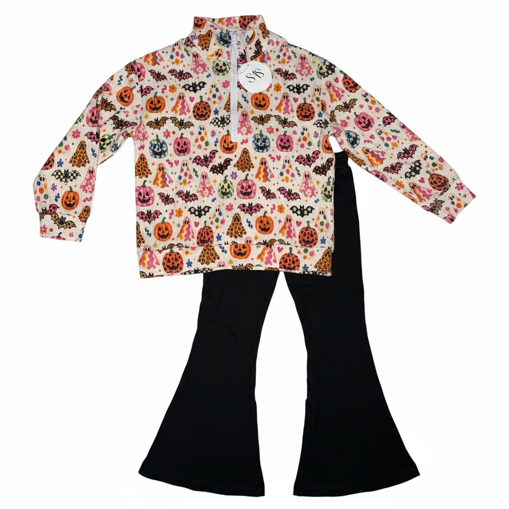 BOO! Quarter Zip & Bell Bottom Set