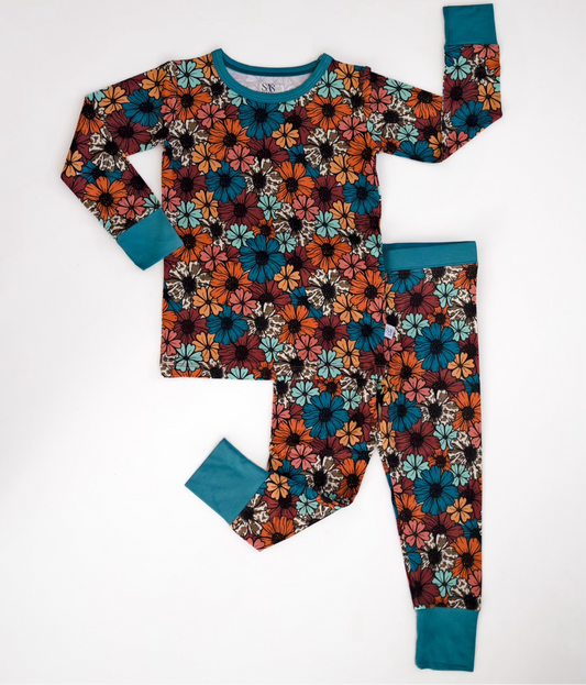 "Fall Flowers" Two Piece Pajama