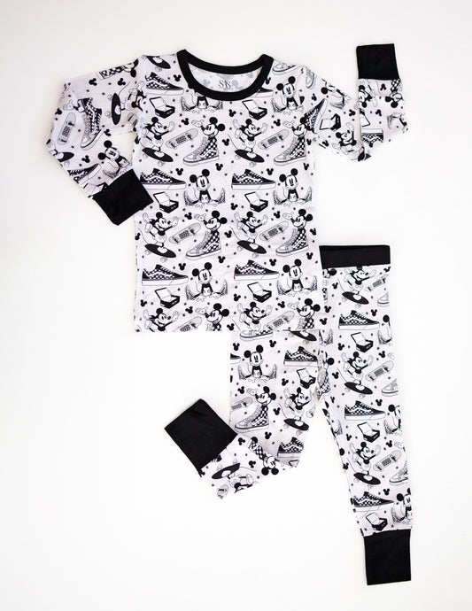 "Checkered Mouse" Two Piece Pajama