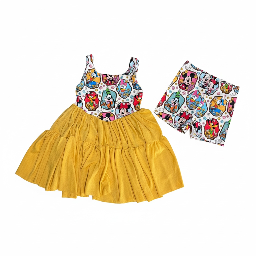 Yellow Friends Mesh Dress