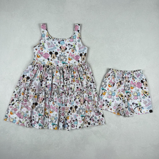White Mesh Park Friends Dress
